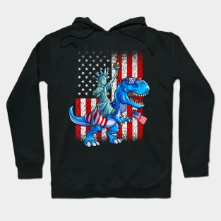 Dino Statue Of Liberty 4Th Of July Hoodie